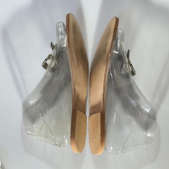 So Real Transparent Slide Sandals With SR Logo Design Slip-On Clear & Wood-Tone - Picture 6 of 10